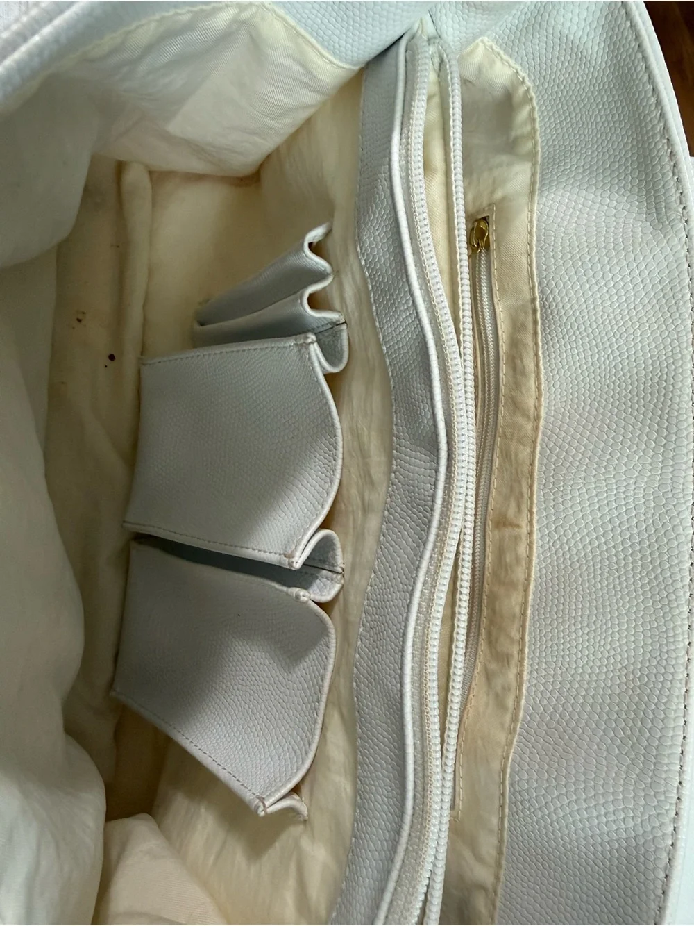 Preston & York White Textured Top-Handle Shoulder Bag
